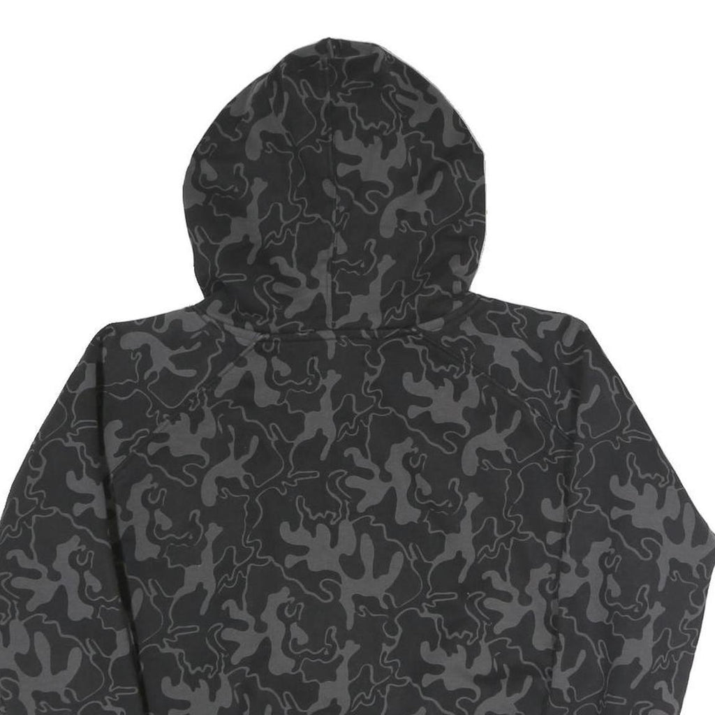 MISTRAL Womens Black Camouflage Hoodie M Cotton Blend Pullover Sweatshirt