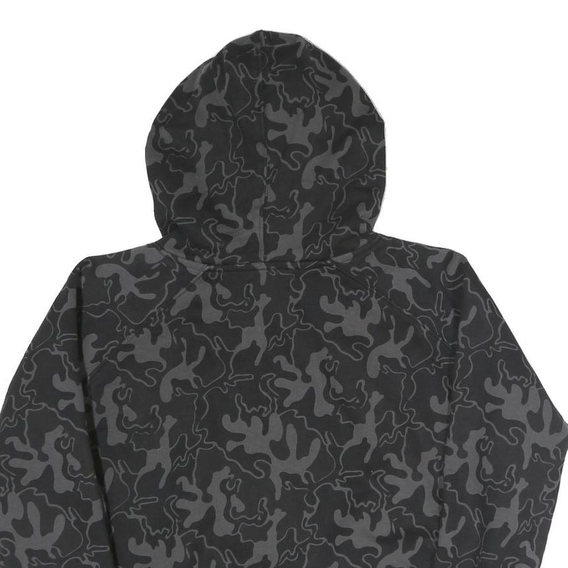 MISTRAL Womens Black Camouflage Hoodie M Cotton Blend Pullover Sweatshirt