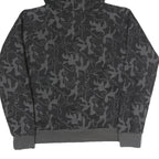 MISTRAL Womens Black Camouflage Hoodie M Cotton Blend Pullover Sweatshirt