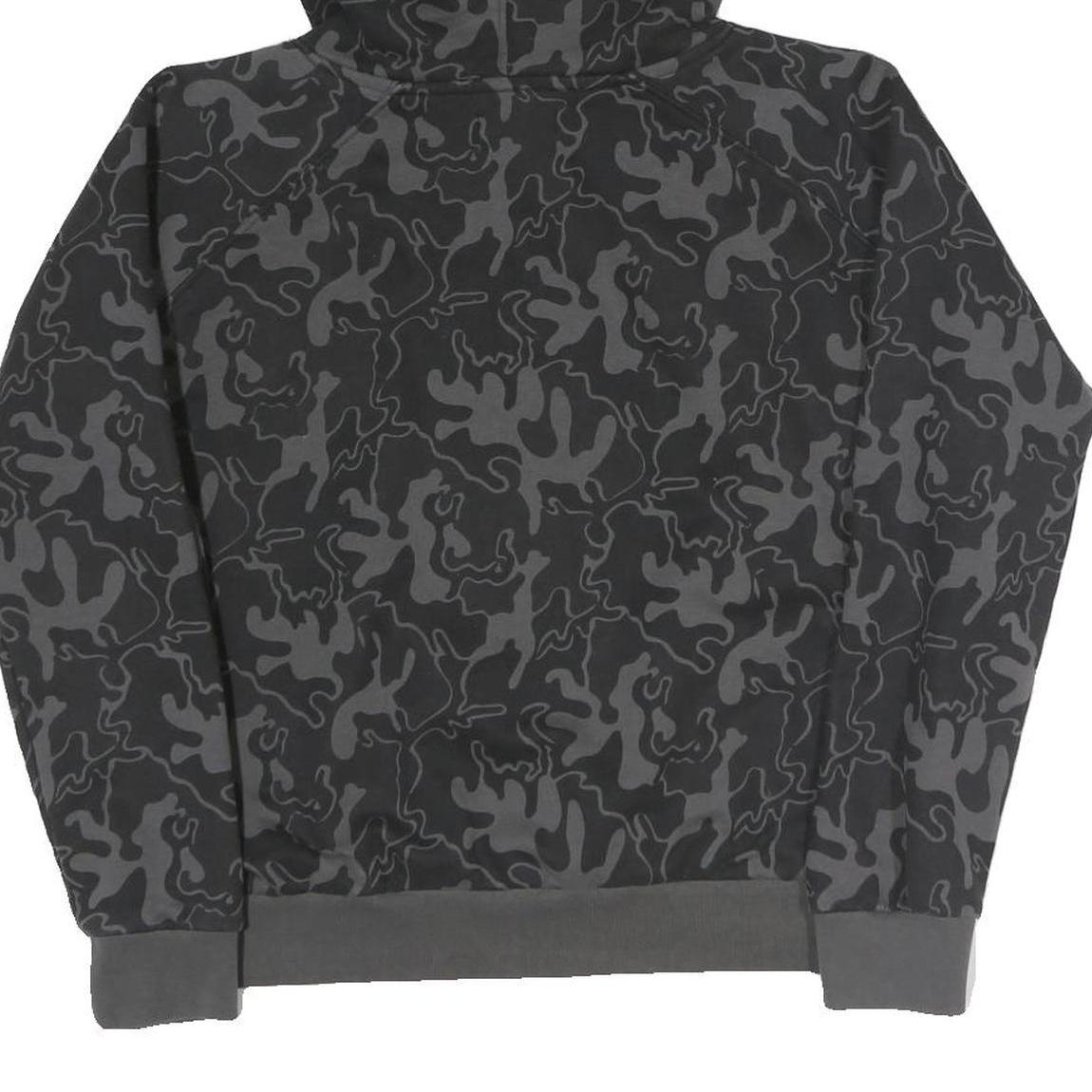 MISTRAL Womens Black Camouflage Hoodie M Cotton Blend Pullover Sweatshirt