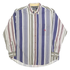 NAUTICA Mens Blue Green Red White Striped Shirt L Button Down Casual Cotton