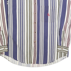 NAUTICA Mens Blue Green Red White Striped Shirt L Button Down Casual Cotton
