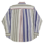 NAUTICA Mens Blue Green Red White Striped Shirt L Button Down Casual Cotton