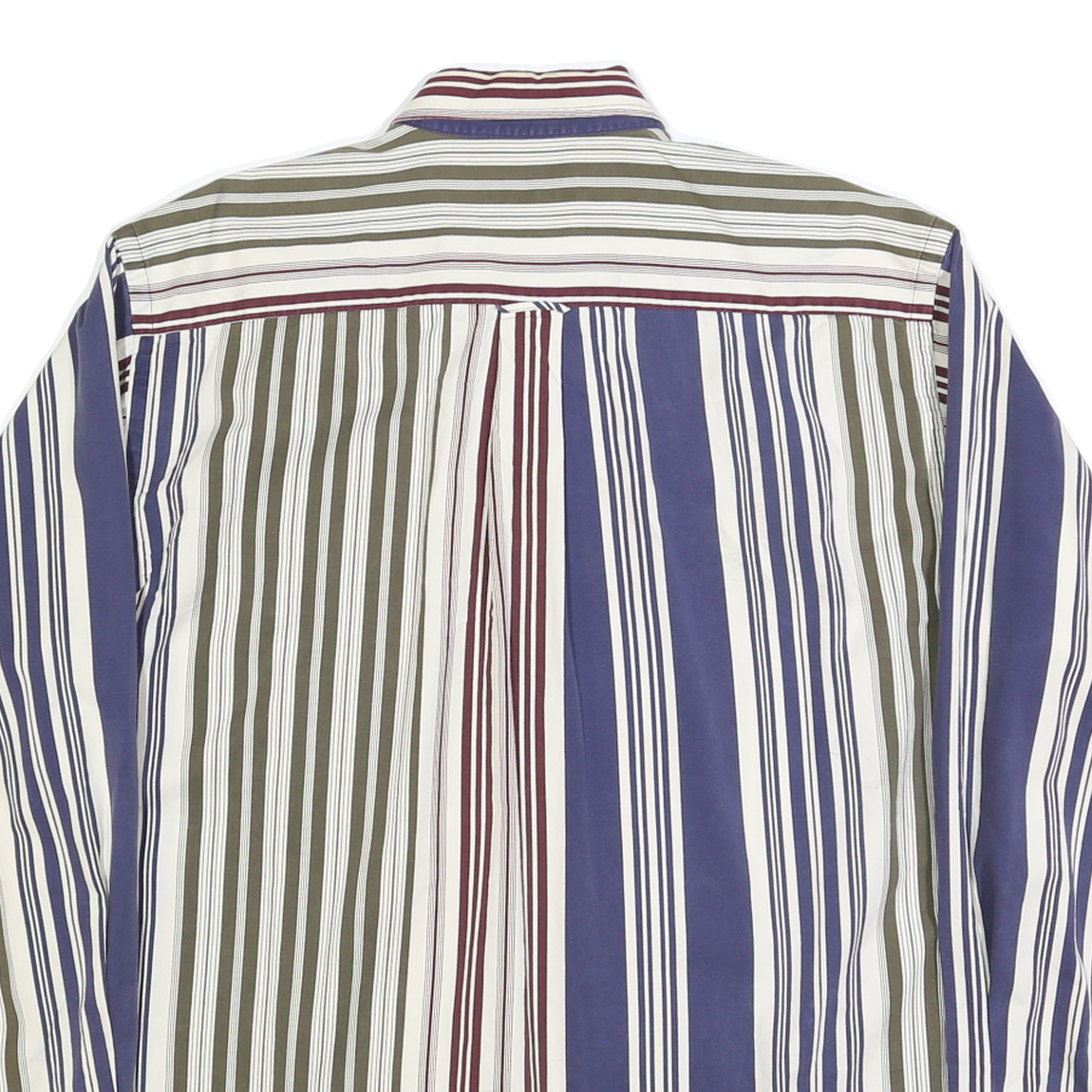 NAUTICA Mens Blue Green Red White Striped Shirt L Button Down Casual Cotton