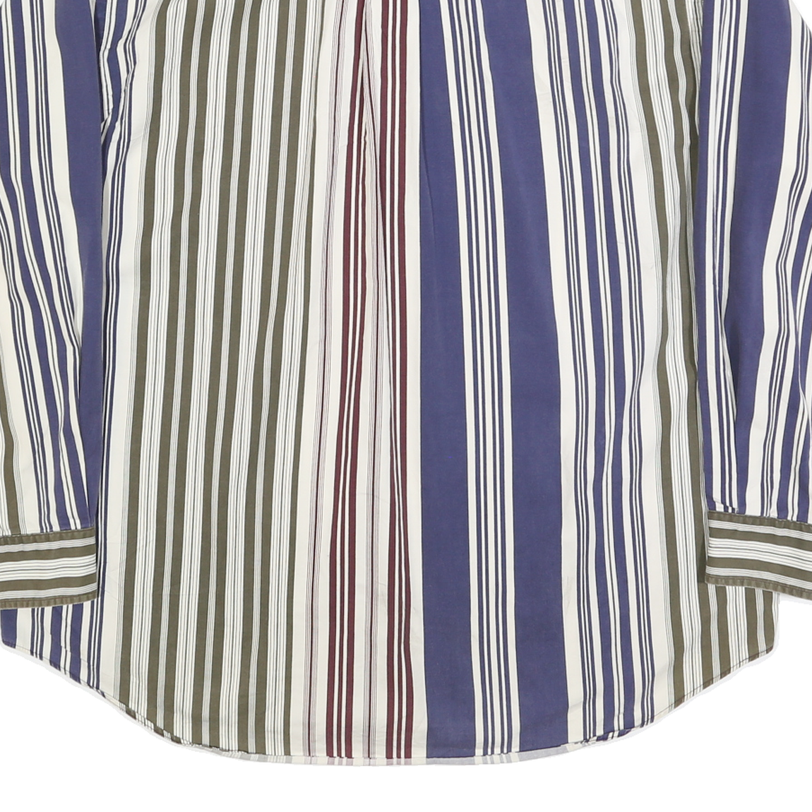 NAUTICA Mens Blue Green Red White Striped Shirt L Button Down Casual Cotton