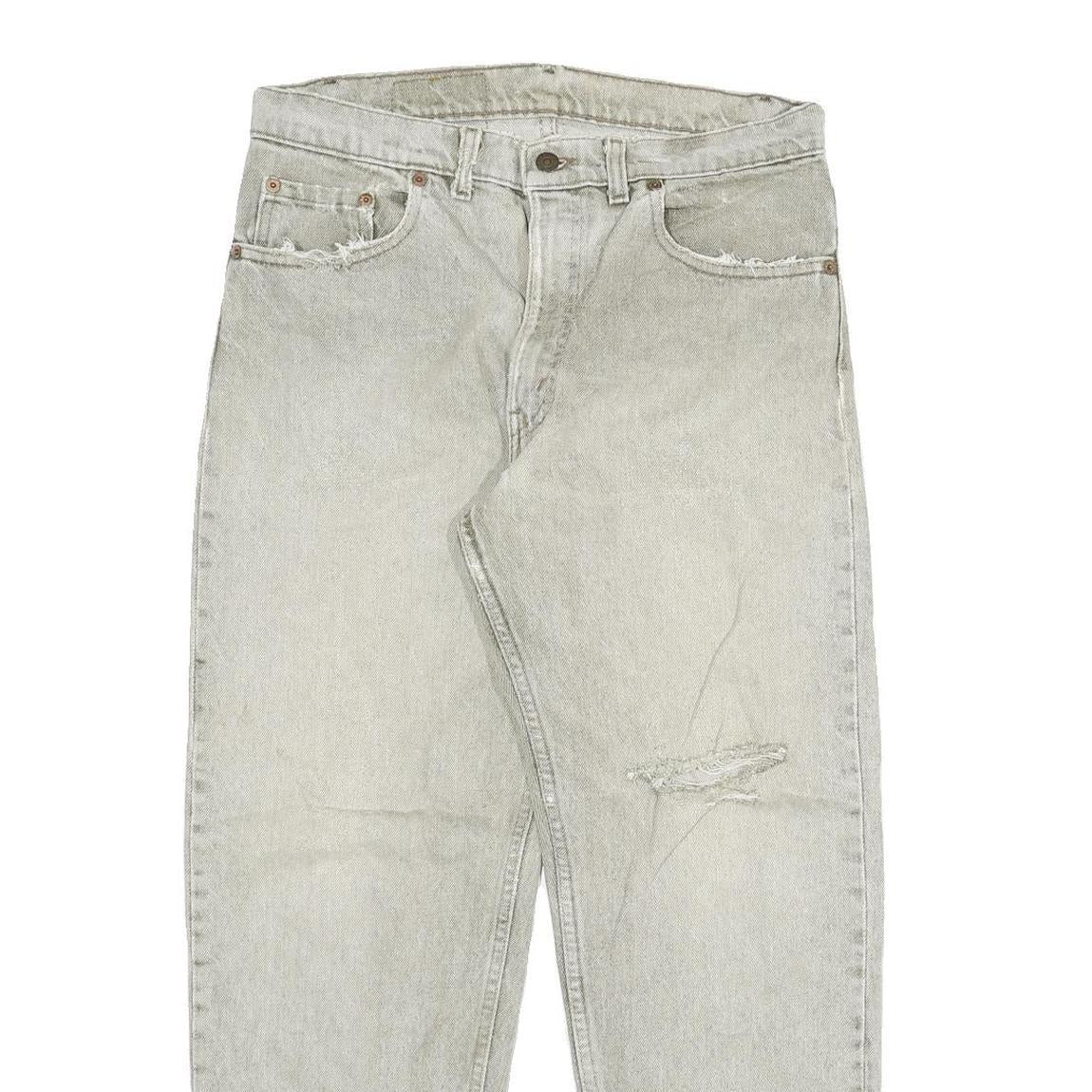 LEVI'S Womens Grey Straight Denim Rinse Relaxed Fit Cotton Blend W32 L28 Casual