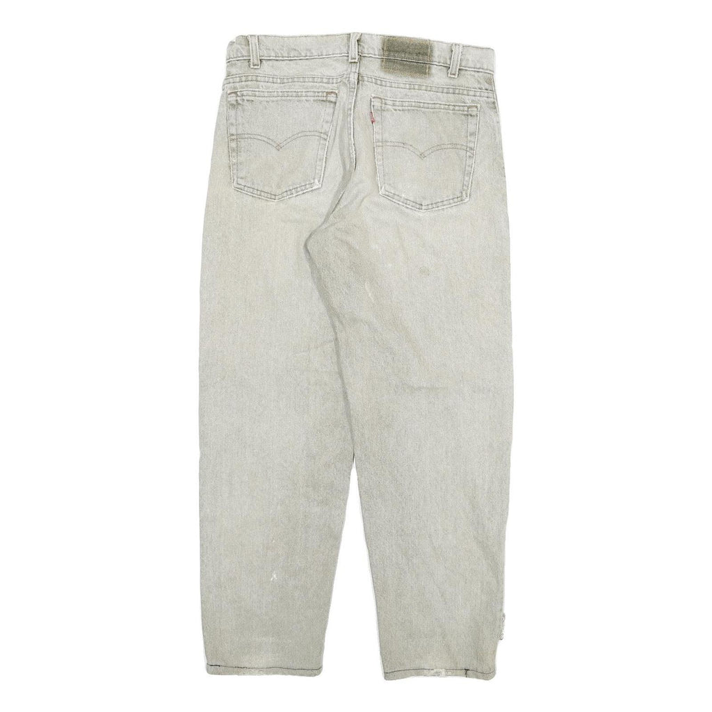 LEVI'S Womens Grey Straight Denim Rinse Relaxed Fit Cotton Blend W32 L28 Casual