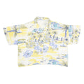 Cropped Womens Shirt Cream Crazy Pattern L