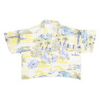 Cropped Womens Shirt Cream Crazy Pattern L