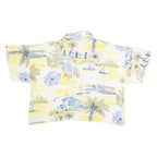 Cropped Womens Shirt Cream Crazy Pattern L