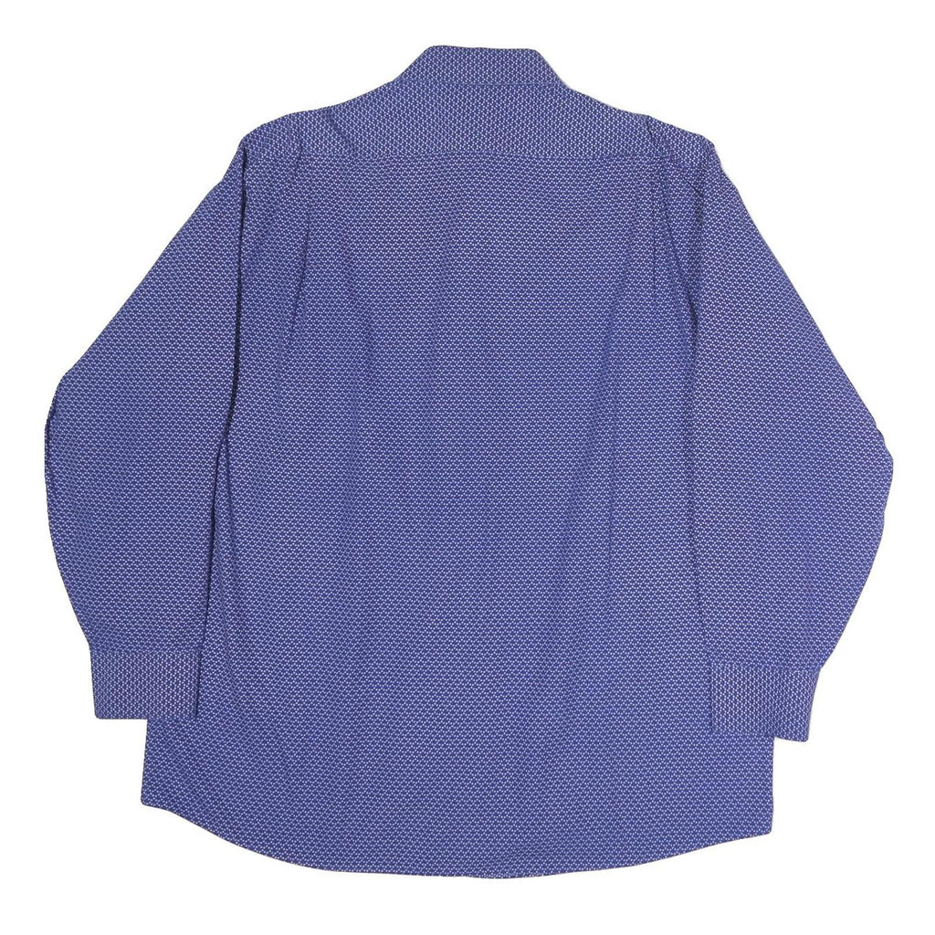 TOMMY HILFIGER Mens Blue Patterned Shirt XL Long Sleeve Button Cotton Casual