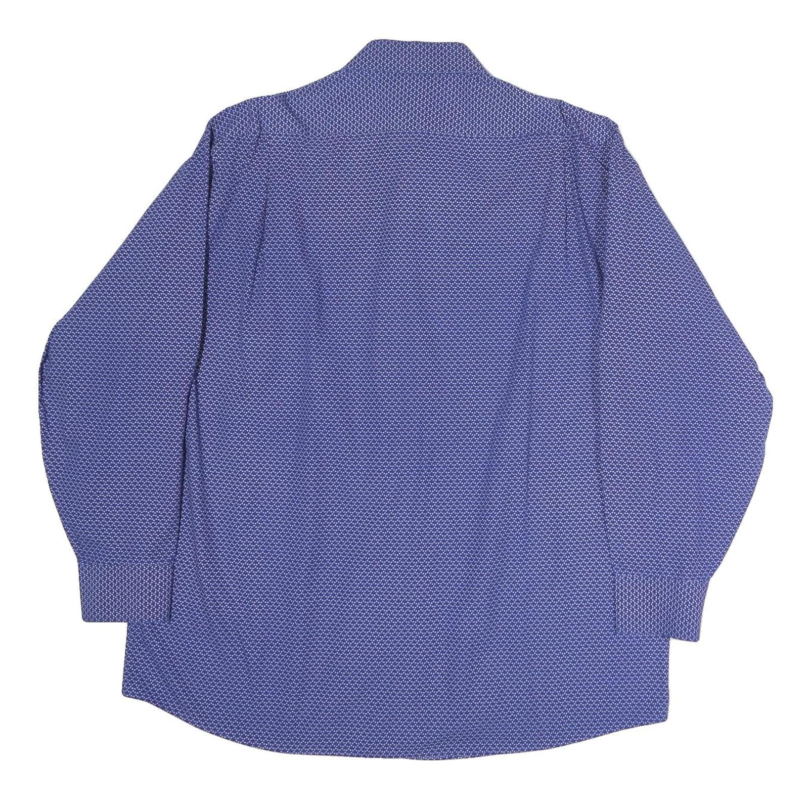 TOMMY HILFIGER Mens Blue Patterned Shirt XL Long Sleeve Button Cotton Casual