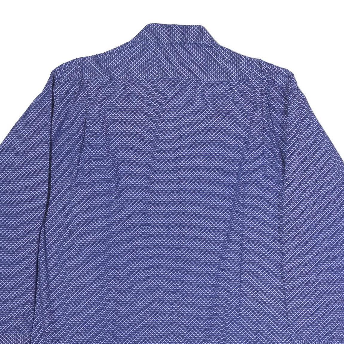 TOMMY HILFIGER Mens Blue Patterned Shirt XL Long Sleeve Button Cotton Casual