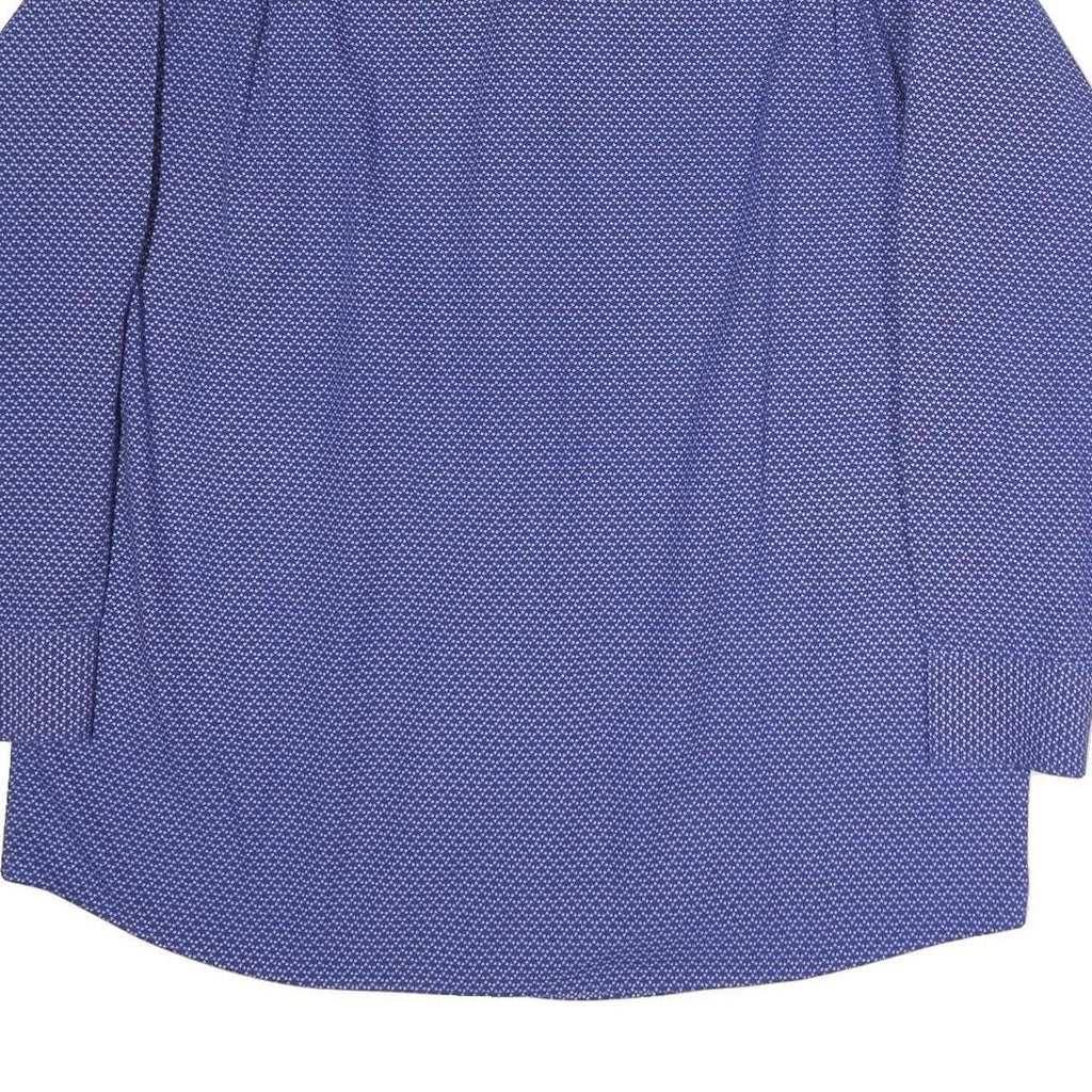 TOMMY HILFIGER Mens Blue Patterned Shirt XL Long Sleeve Button Cotton Casual