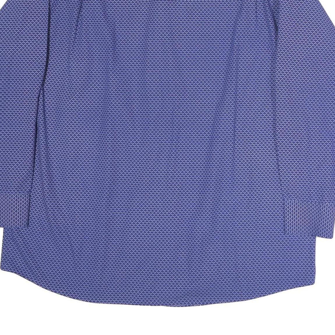 TOMMY HILFIGER Mens Blue Patterned Shirt XL Long Sleeve Button Cotton Casual