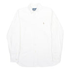 RALPH LAUREN Mens White Cotton Button Down Shirt M Classic Polo Logo