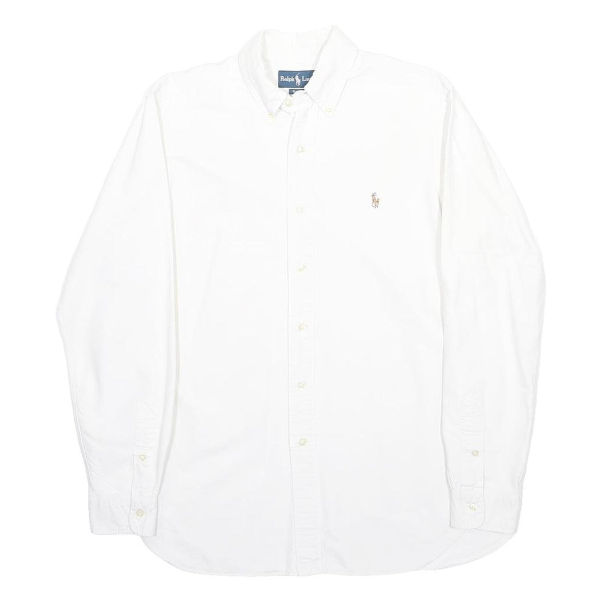 RALPH LAUREN Mens White Cotton Button Down Shirt M Classic Polo Logo