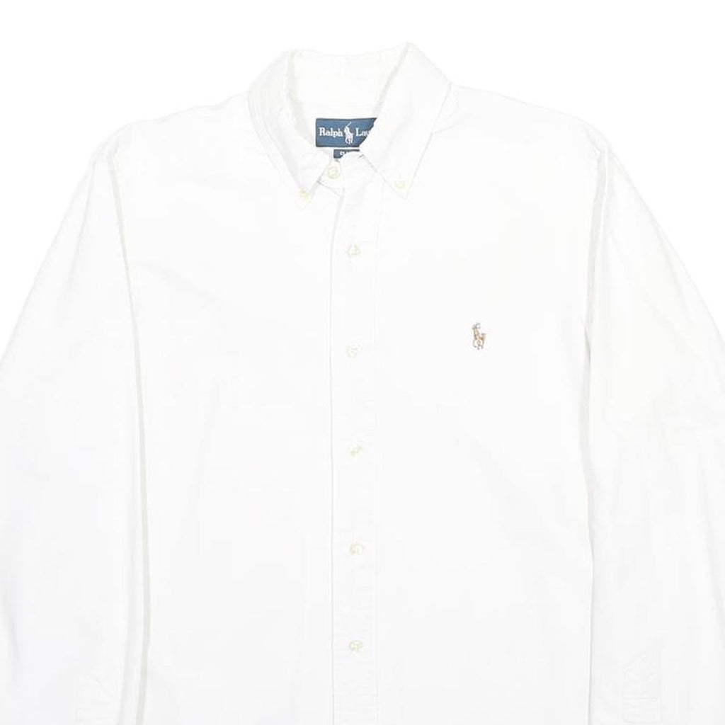 RALPH LAUREN Mens White Cotton Button Down Shirt M Classic Polo Logo