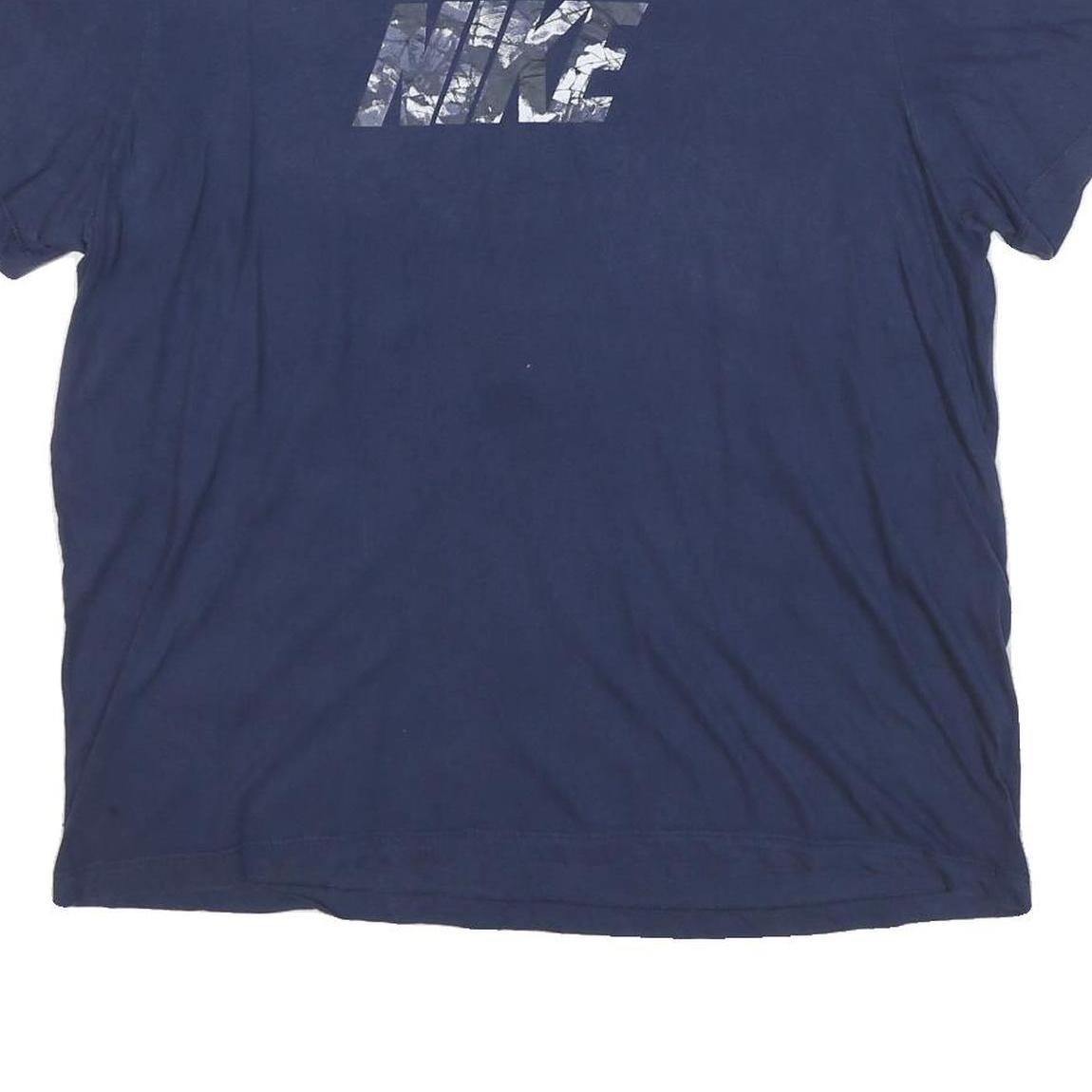 NIKE Mens Navy Blue Graphic T-Shirt XL Short Sleeve Crew Neck Cotton Blend