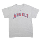 MAJESTIC Mens Grey Angels Graphic T-Shirt M Short Sleeve Crew Neck Baseball