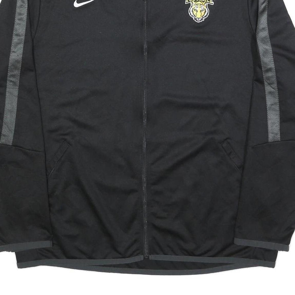 NIKE Mens Black & Grey Depauw Football Track Jacket L Polyester Blend Zip