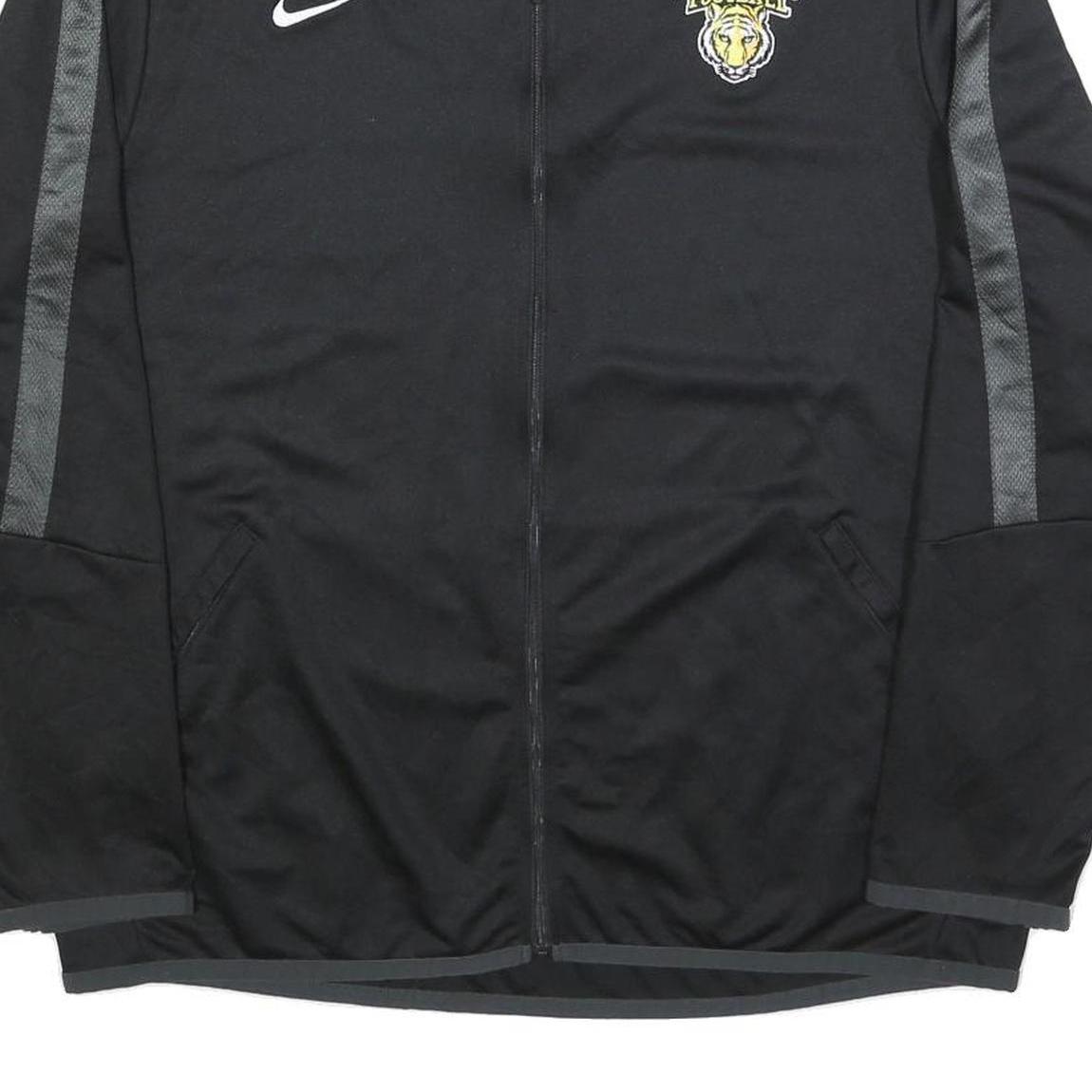 NIKE Mens Black & Grey Depauw Football Track Jacket L Polyester Blend Zip