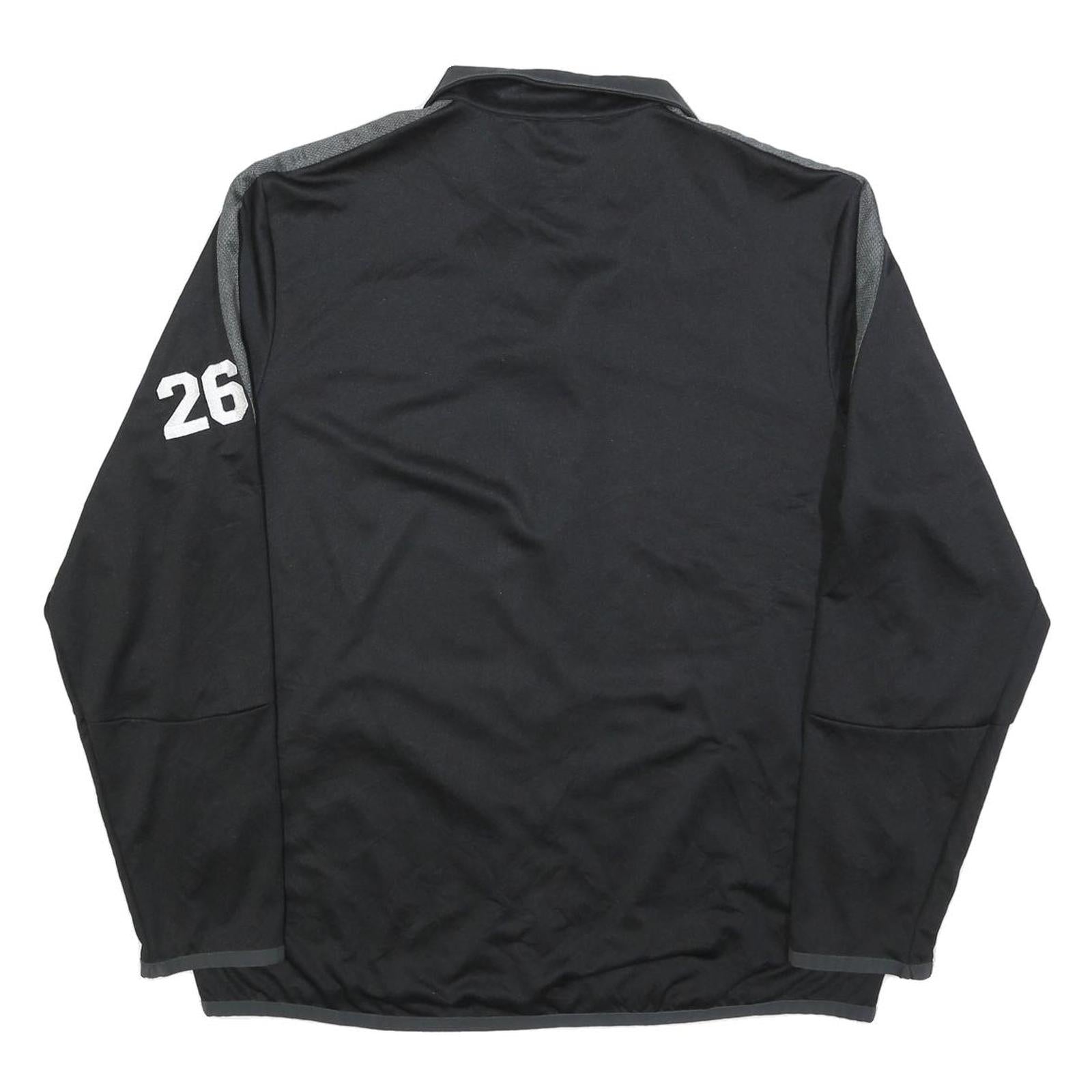 NIKE Mens Black & Grey Depauw Football Track Jacket L Polyester Blend Zip