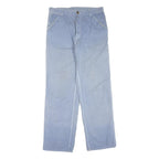 CARHARTT Mens Cotton Blend Blue Regular Straight Trousers W32 L32 Workwear Zip