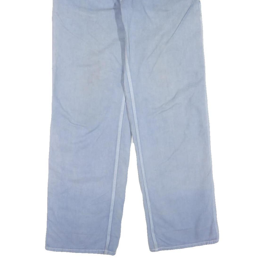 CARHARTT Mens Cotton Blend Blue Regular Straight Trousers W32 L32 Workwear Zip