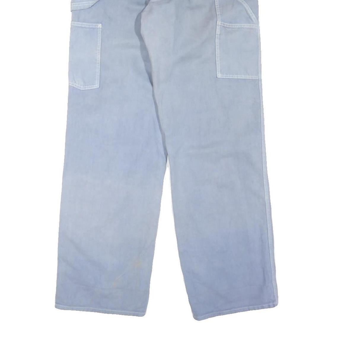 CARHARTT Mens Cotton Blend Blue Regular Straight Trousers W32 L32 Workwear Zip