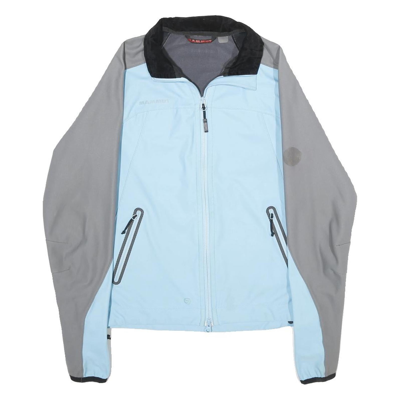 MAMMUT Womens Blue & Grey Lightweight Zip Jacket M Polyester Blend Outdoor