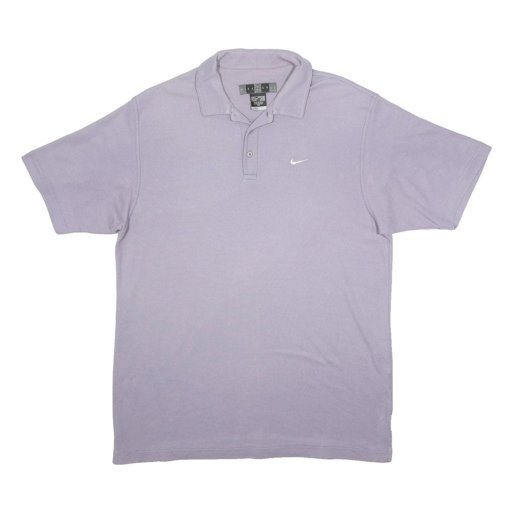 NIKE Mens Lilac Polo Shirt L Cotton Blend Short Sleeve Plain Comfort Fit