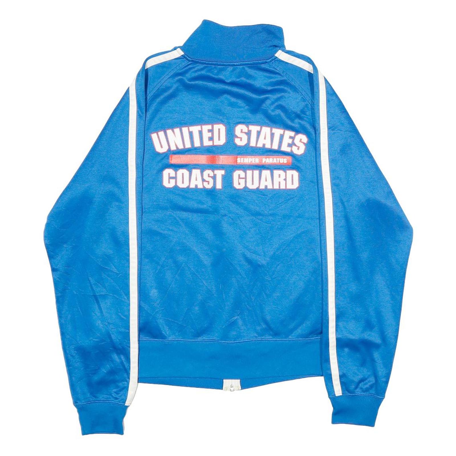 CHAMPION Mens Blue Track Jacket M Polyester Blend Plain Zip USCG United States