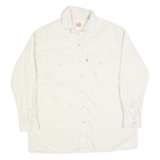 LEVI'S Womens White Cotton Blend Shirt S Classic Western Style Button