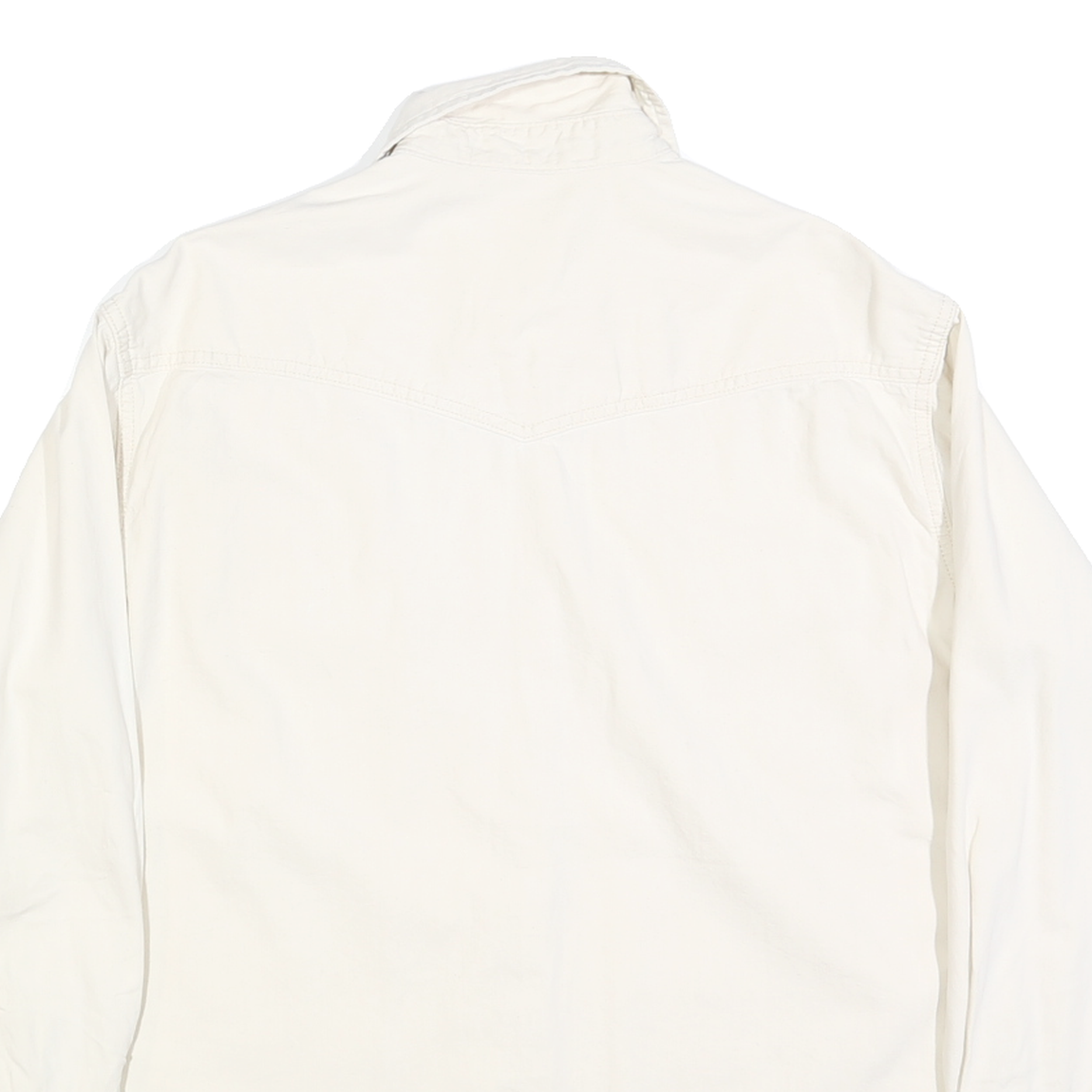 LEVI'S Womens White Cotton Blend Shirt S Classic Western Style Button