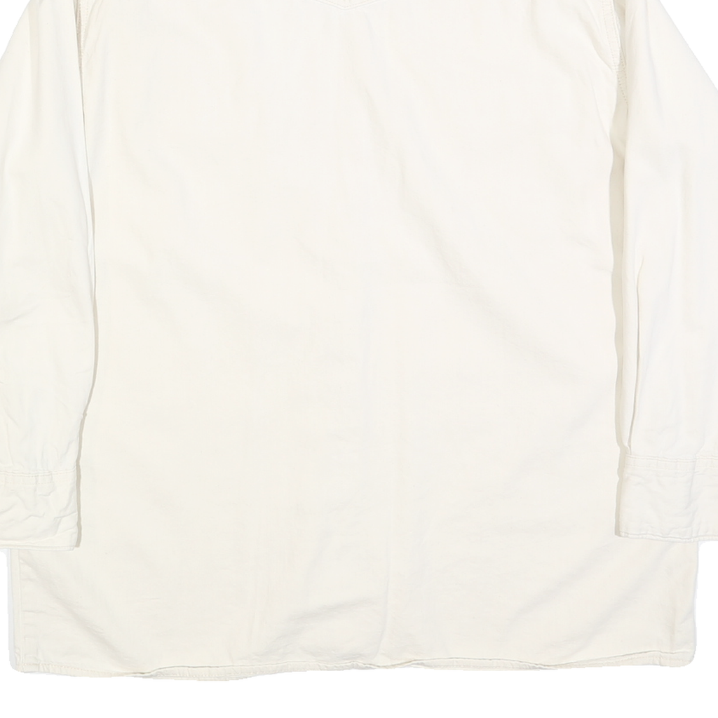 LEVI'S Womens White Cotton Blend Shirt S Classic Western Style Button