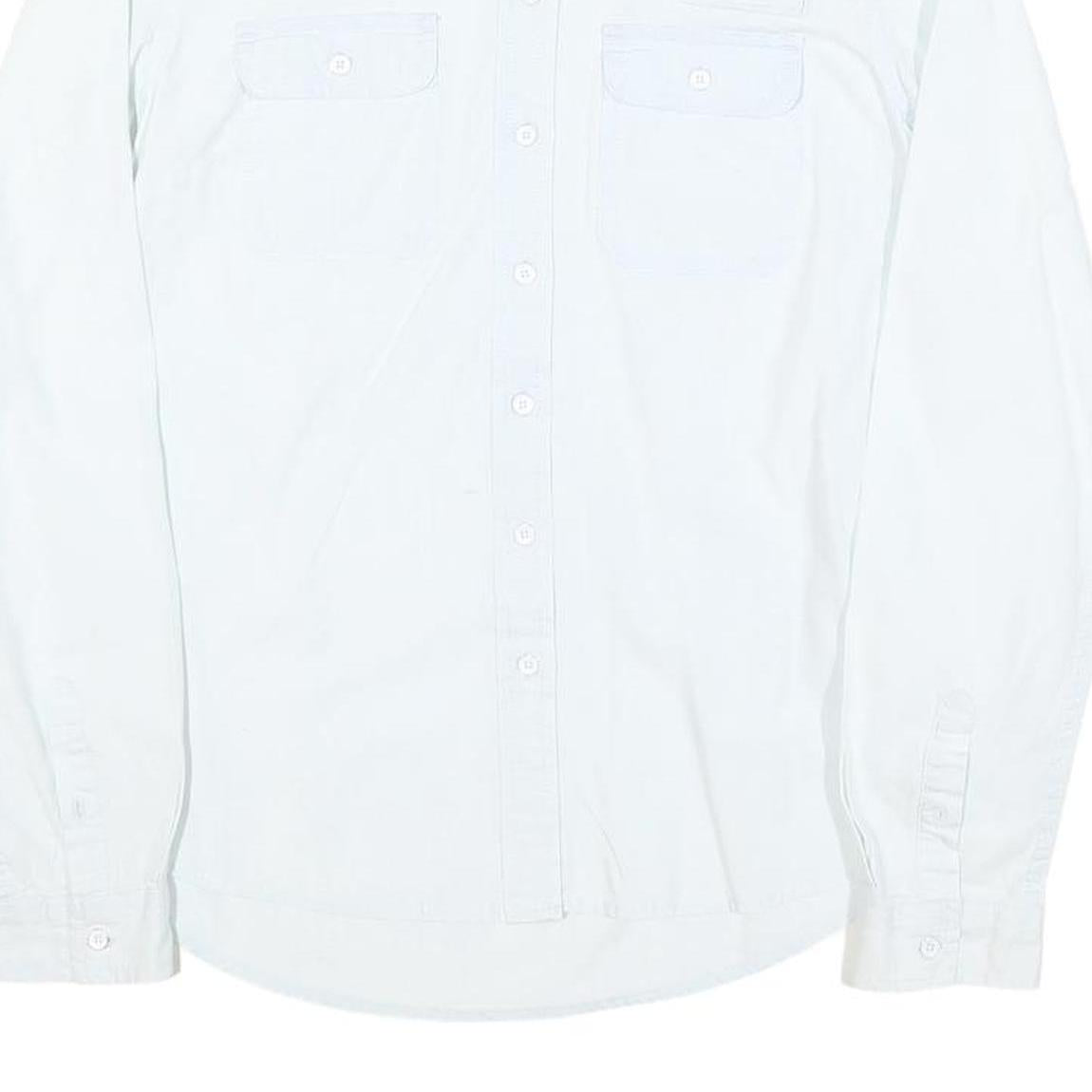 TOMMY HILFIGER Womens White Plain Shirt S Button Front Cotton Blend Stylish