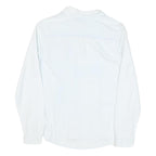 TOMMY HILFIGER Womens White Plain Shirt S Button Front Cotton Blend Stylish