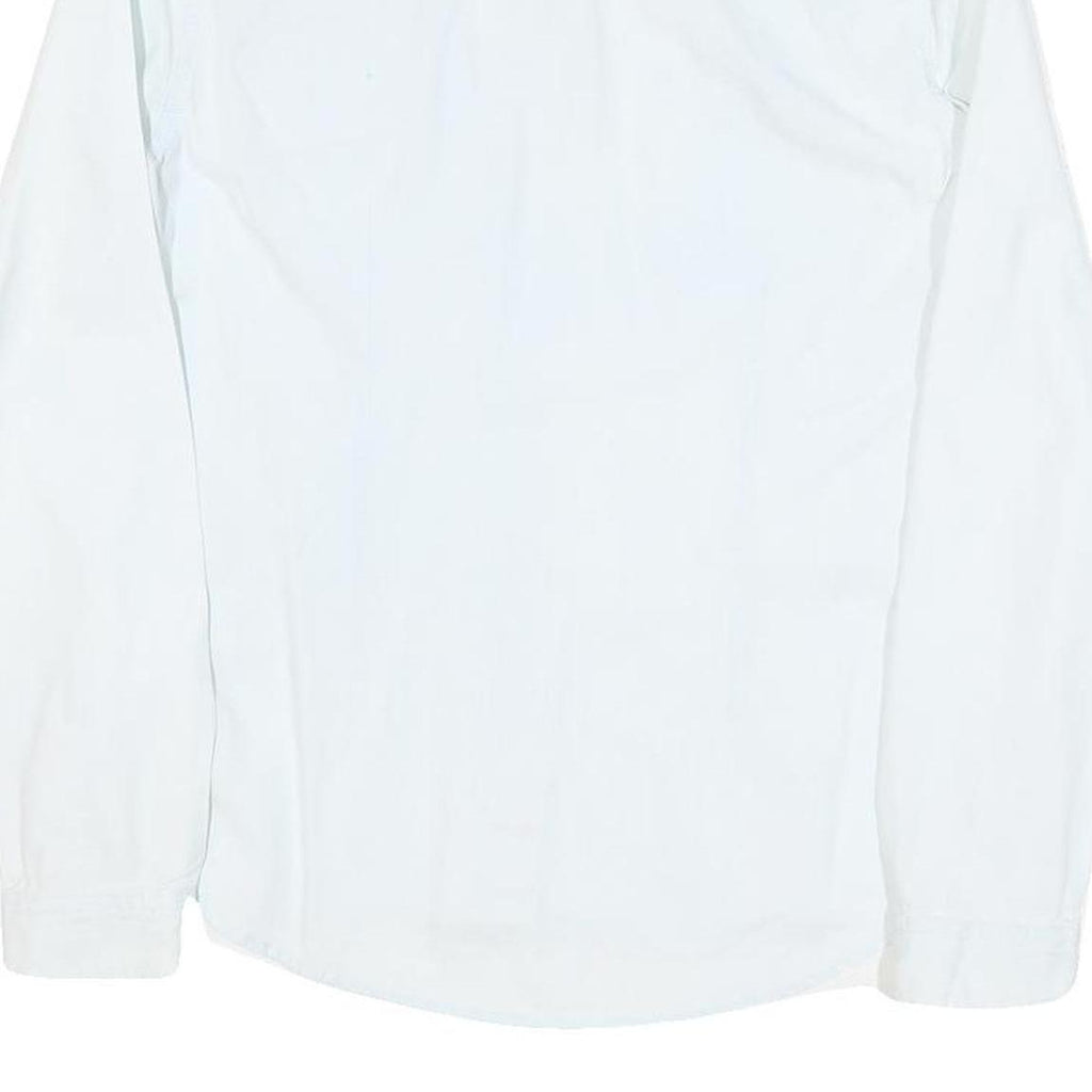 TOMMY HILFIGER Womens White Plain Shirt S Button Front Cotton Blend Stylish