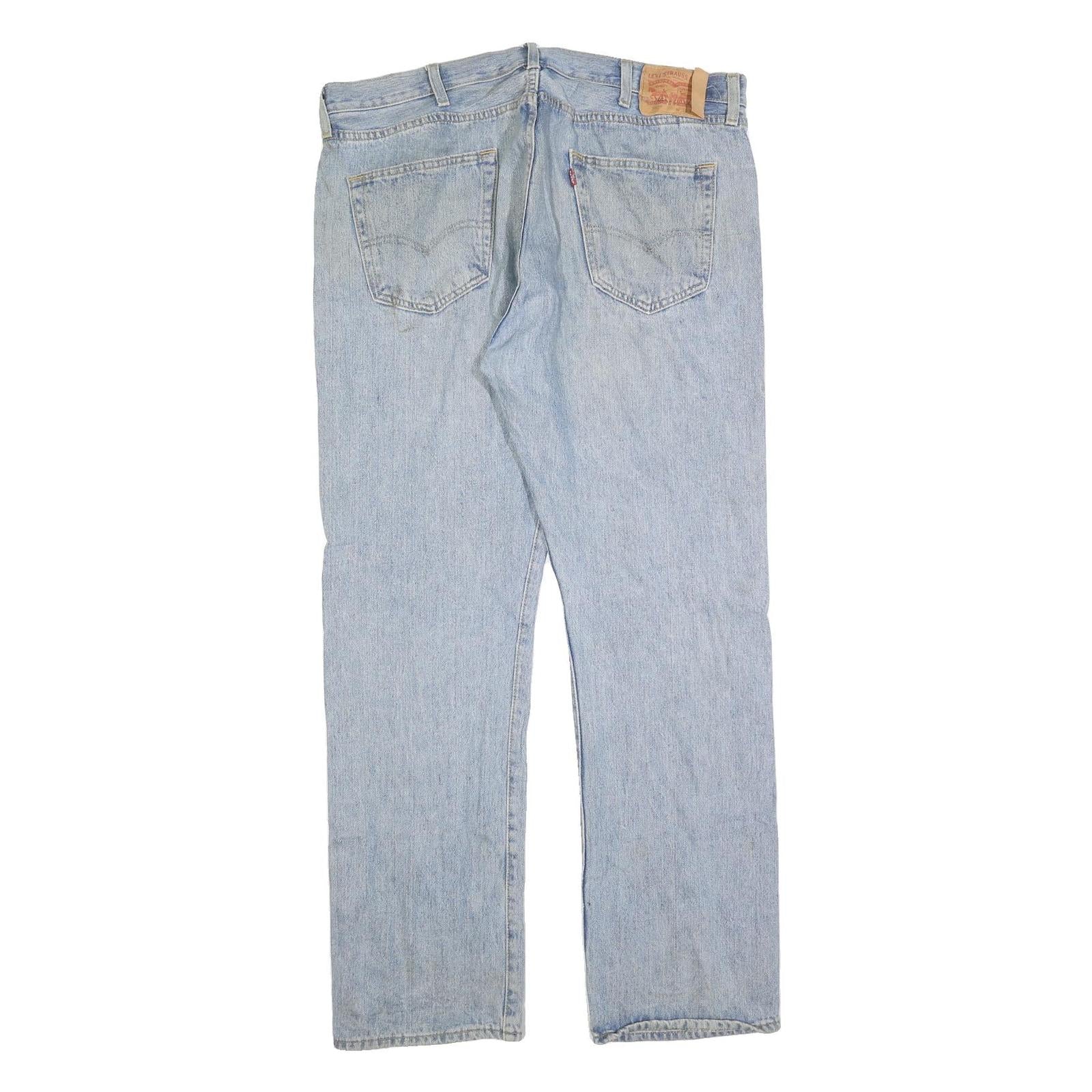 LEVI'S 501 Mens Jeans Blue Regular Straight Denim Light W38 L32 Classic Button