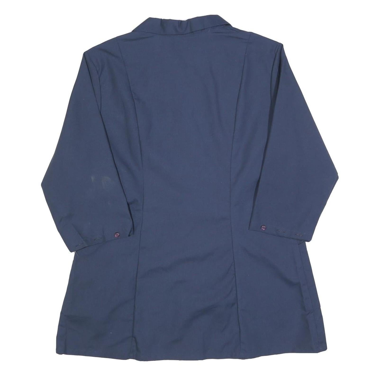 RED KAP Womens Navy Blue Button Cotton Workwear Jacket L Plain Pharmacy