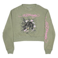 ED HARDY Womens Green Crew Neck M Signature Graphic Print Sweatshirt