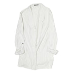 TALLY WEIJL Womens White & Black Pinstripe Long Sleeve Jacket S Cotton Blend