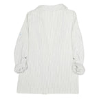 TALLY WEIJL Womens White & Black Pinstripe Long Sleeve Jacket S Cotton Blend