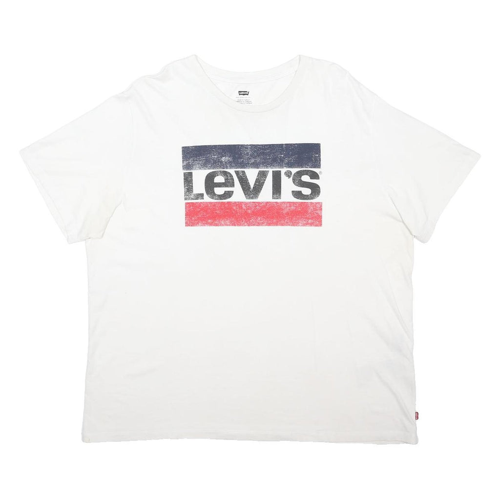 LEVI'S Mens White Cotton Blend Graphic T-Shirt 2XL Short Sleeve Crew Neck