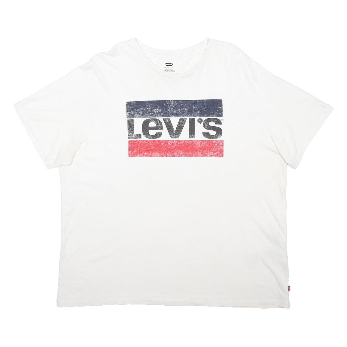 LEVI'S Mens White Cotton Blend Graphic T-Shirt 2XL Short Sleeve Crew Neck