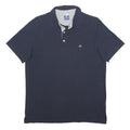 CHAMPION Mens Navy Blue Polo Shirt L Cotton Classic Short Sleeve Casual