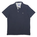 CHAMPION Mens Navy Blue Polo Shirt L Cotton Classic Short Sleeve Casual