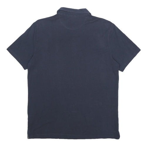 CHAMPION Mens Navy Blue Polo Shirt L Cotton Classic Short Sleeve Casual