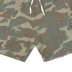 FSBN Mens Cargo Shorts Green & Brown Camouflage 2XL W38 Drawstring Casual